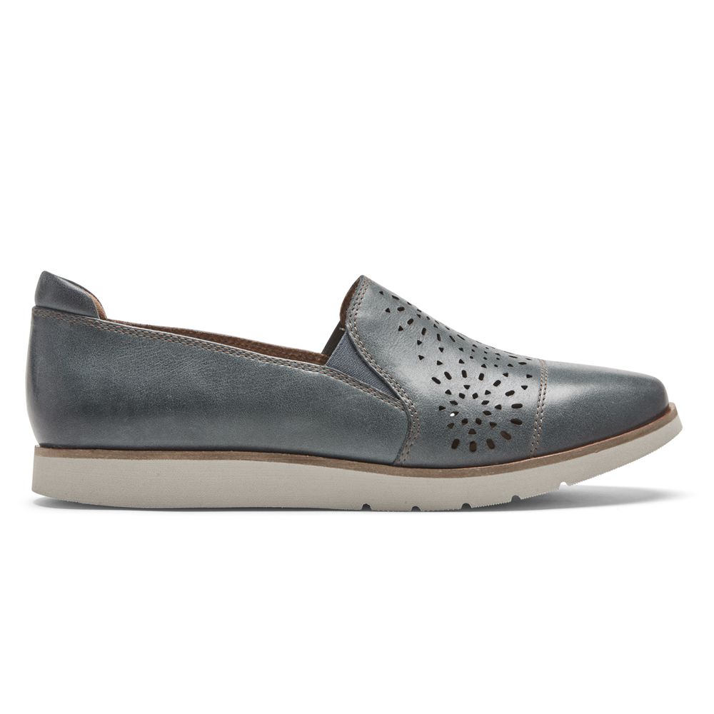 Sapatos Slip-On Rockport Cobb Hill Laci Twin-Gore Senhora - Verdes Escuro ( 102-IHQRVP )